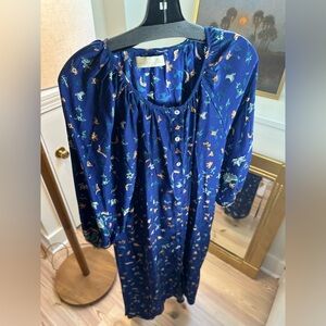 Natalie Martin Blue Silk Dress w/belt - XS - perfect